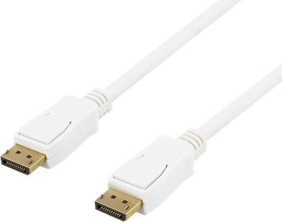 Kabllo monitori DELTACO DisplayPort, 1m, 20-pin M-M, i bardhë