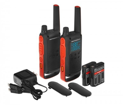 Radio Motorola TLKR T82 me lidhje, rreze deri në 10 km, 16 kanale, e zezë
