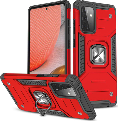 Mbrojtëse telefoni Wozinsky Ring Armor Samsung Galaxy A72 4G, me unazë magnetike, e kuqe