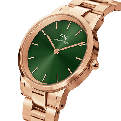 Orë dore për femra Daniel Wellington Iconic Link Emerlad 32 DW00100420, e artë