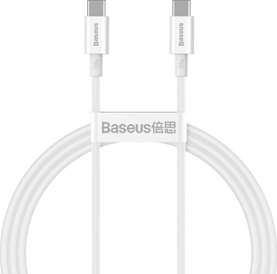Kabllo Baseus USB - C (BSU2849WHT), 1 m, e bardhë