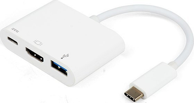 Adapter USB C Vivanco 34294, HDMI 3in1, USB 3.1, i bardhë