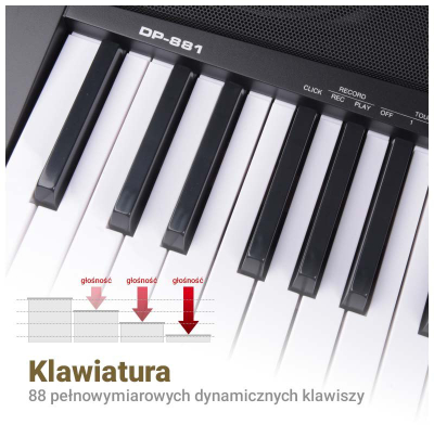 Piano digjitale MK WP-881, 88 taste, me qëndrim druri, e zezë