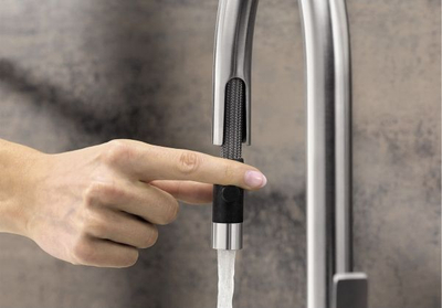 Rubinet kuzhine Blanco Candor S, me dush tërheqës, çelik inox i furçuar