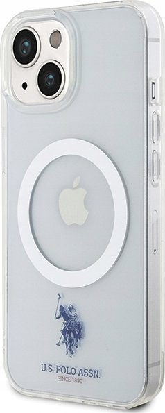 Mbulesë e fortë U.S. Polo Assn për iPhone 15, 6.1", MagSafe, transparente