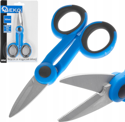 Gërshërë izolimi GEKO 601562, 140mm, çelik inox, blu