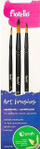 Set furçash pikture H+B Nylon Synthetic, 3 copë, me dorezë druri, të zeza