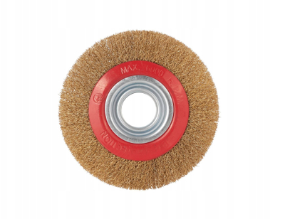Furçë teli Wire Brush Plus 150mm, tel çeliku 0.3mm, set reduktuesish, e kuqe