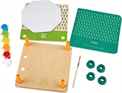 Set kreativ për shtypje lulesh Hape E5574, bambu, me bojra, shumëngjyrësh