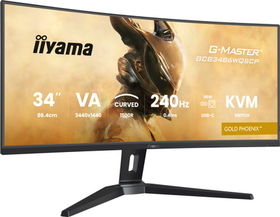 Monitor gaming Iiyama G-MASTER GCB3486WQSCP-B1, 34\", UWQHD, 240Hz, i zi