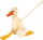 Lodër shtytëse druri Waddling Duck, për kalamaj, shumëngjyrëshe