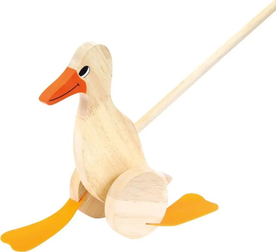 Lodër shtytëse druri Waddling Duck, për kalamaj, shumëngjyrëshe