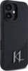 Kapak telefoni Karl Lagerfeld Silicone Shadow Metal Initial MagSafe për iPhone 16 6.1", silikoni, i zi