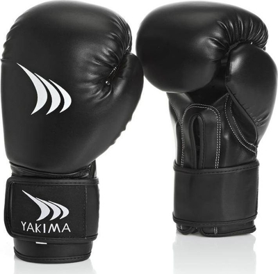 Ракавици за бокс YakimaSport Mars, за тренинг, затворање со лепенка, црно бело