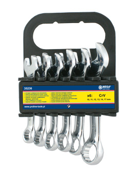 Set çelësa të kombinuar Mega 35236, 10-17mm, 6 copë, argjendtë