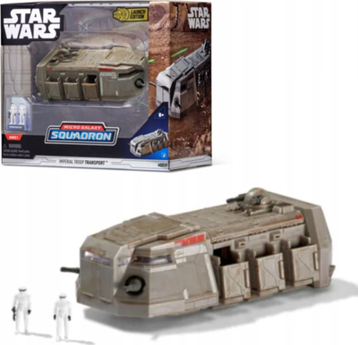Lodër mjet transportues Star Wars Micro Galaxy Squadron Imperial Troop Transport, rreth 15 cm, me 2 figura Stormtrooper, shumëngjyrëshe