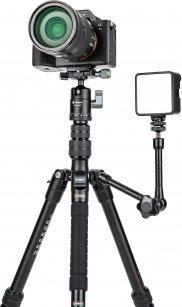 Tripod për kamerë Fotopro 58, alumin, kokë sferike, 8 kg, i zi