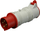 Adapter industrial trefazor 4-pol, 400V, 16A, i kuq e bardhë