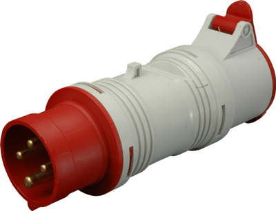 Adapter industrial trefazor 4-pol, 400V, 16A, i kuq e bardhë