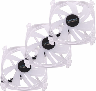 Ventilatorë ARGB Lamptron Icecloud+, set 3x120mm, PWM, të tejdukshëm