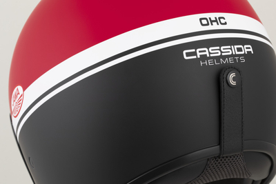 Helmetë moto CASSIDA Oxygen 2.0 Jawa OHC, e hapur, me diell, e kuqe matt e zezë e bardhë