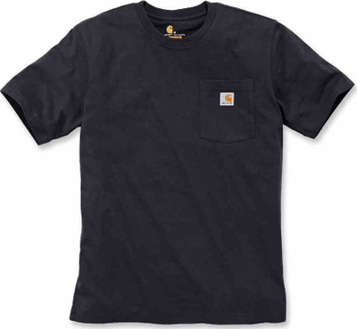 Bluzë Carhartt Workwear K87 Pocket, pambuk i trashë, xhep në gjoks, e zezë