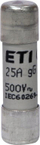 Siguresë cilindrike Eaton CH10x38 gG 25A, 500V, e bardhë