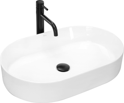 Lavaman mbi banak REA NADIA REA-U1055, 60 cm, qeramikë, i bardhë