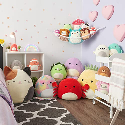 Lodër pellushi Squishmallows Queen Bee, 14", super e butë, blu me ari