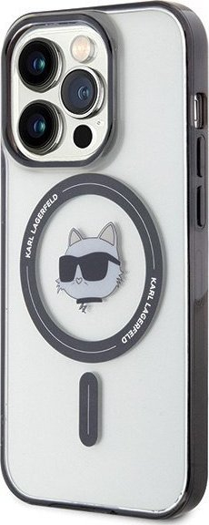 Futrollë Karl Lagerfeld KLHMP15LHCHNOTK për iPhone 15 Pro 6.1", transparente, MagSafe