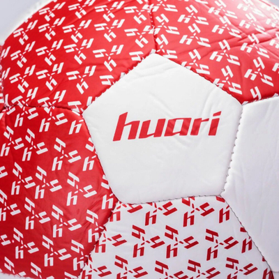 Top futbolli Huari Poland World Cup, madhësia 5, PVC, e bardhë e kuqe