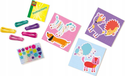 Set kreativ për kalamaj SES Creative 14024 Yarn Wrap Animals, punime me dorë, shumëngjyrësh