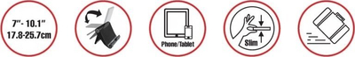 Mbajtëse universale tabletash Reflecta Tabula Travel T, 7"-10.1", e palosshme, e zezë