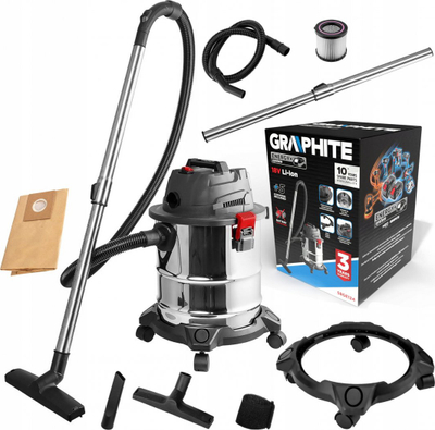 Fshesë industriale Graphite 58GE124, 18V, kazani inox 20L, gri e zezë