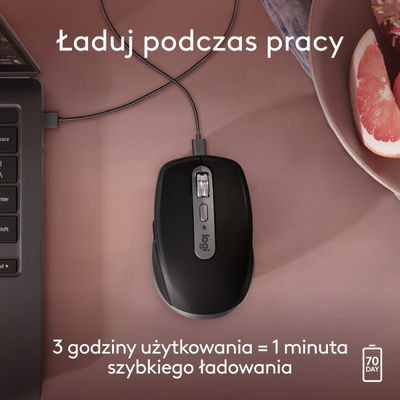Maus Logitech MX Anywhere 3S for Mac, wireless, 8000 DPI, gri Space Gray
