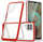 Këllëf telefoni Hurtel Clear 3in1 për Samsung Galaxy A22 4G, xhel transparence, kornizë e kuqe