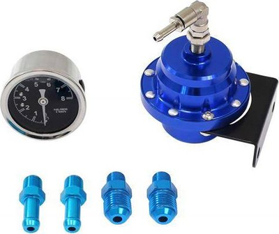 Regulator presioni karburanti TurboWorks AN6, me manometër, blu