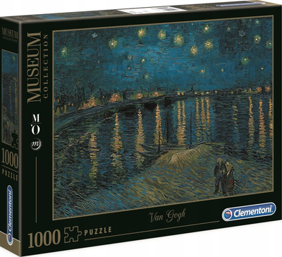 Puzzle Clementoni Starry Night Over the Rhone, 1000 pjesë, 70 x 50 cm, shumëngjyrësh