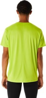 Bluzë vrapimi Asics Core për burra, thahet shpejt, me mëngë të shkurtra, jeshile neon