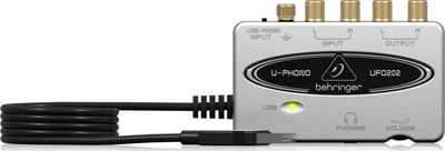 Audio interface Behringer U-PHONO UFO202, USB, 48 kHz, argjendtë