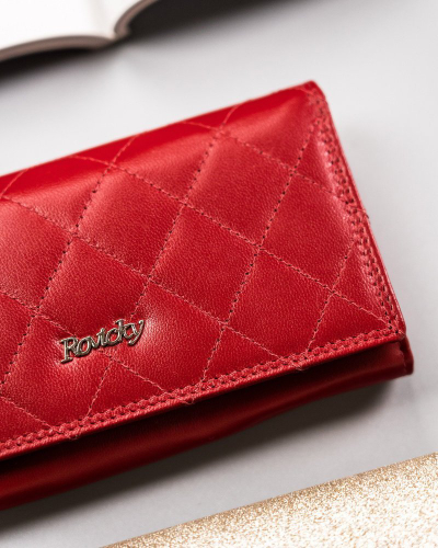 Portofol lëkure për goca Rovicky, me RFID Protect, me kuti dhurate, i kuq