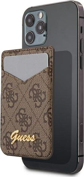 Portofol MagSafe Guess GUWMS4GTLBR, 2 vende për karta, lëkurë ekologjike, kafe