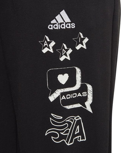 Pantallona për goca adidas BLUV Q3 Pant Jr IA1552, pambuk i përzier, me xhepa anësorë, të zeza