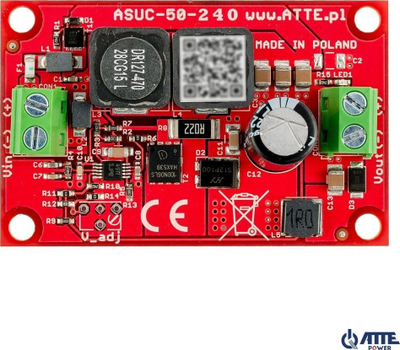 Модул конвертор DC DC Atte ASUC-50-240-OF, степ-ап 12V во 24V, за внатрешна инсталација