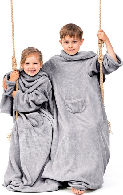 Batanije me mëngë për kalamoj DecoKing Lazykids, me xhep, gri