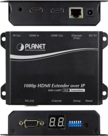 Видео предавател преку IP Планет IHD-210PT, 1 порт, PoE, 100Base TX