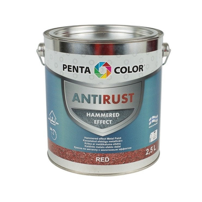 Bojë antikorrozive Pentacolor Antirust Hammered, për metal, 2.5L, e kuqe