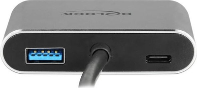 Docking station USB C Delock 64074, HDMI VGA, USB 3.0, gri