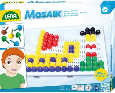Lojë mozaik Lena 35609, 120 kunja 15 mm, dërrasë plastike