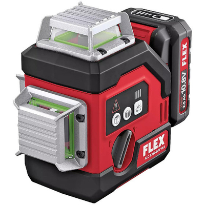 Nivel lazer kryq FLEX ALC 3 360-G R10.8 Set, lazer jeshil 360°, vetënivelues, i kuq e zi